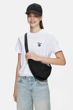 UCLA Geanta de dama tip borseta, cu logo si fermoar, Negru, KNOX