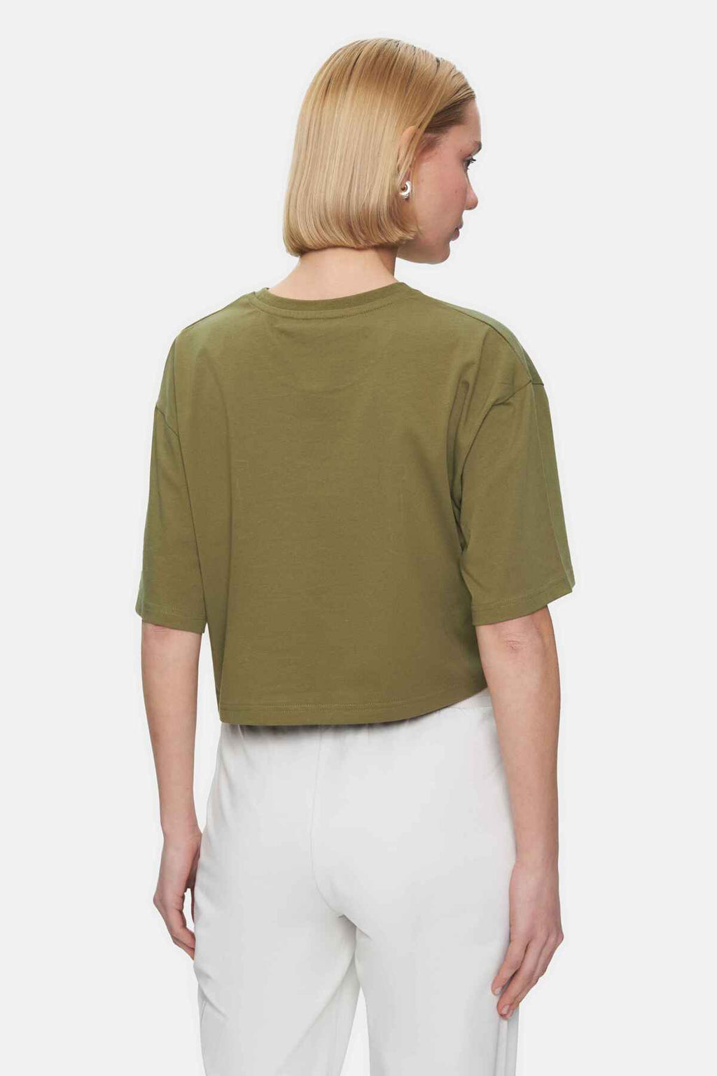 UCLA Tricou cu decolteu la baza gatului, imprimeu cu logo, regular fit, Verde, HELENA