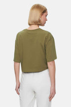 UCLA Tricou cu decolteu la baza gatului, imprimeu cu logo, regular fit, Verde, HELENA