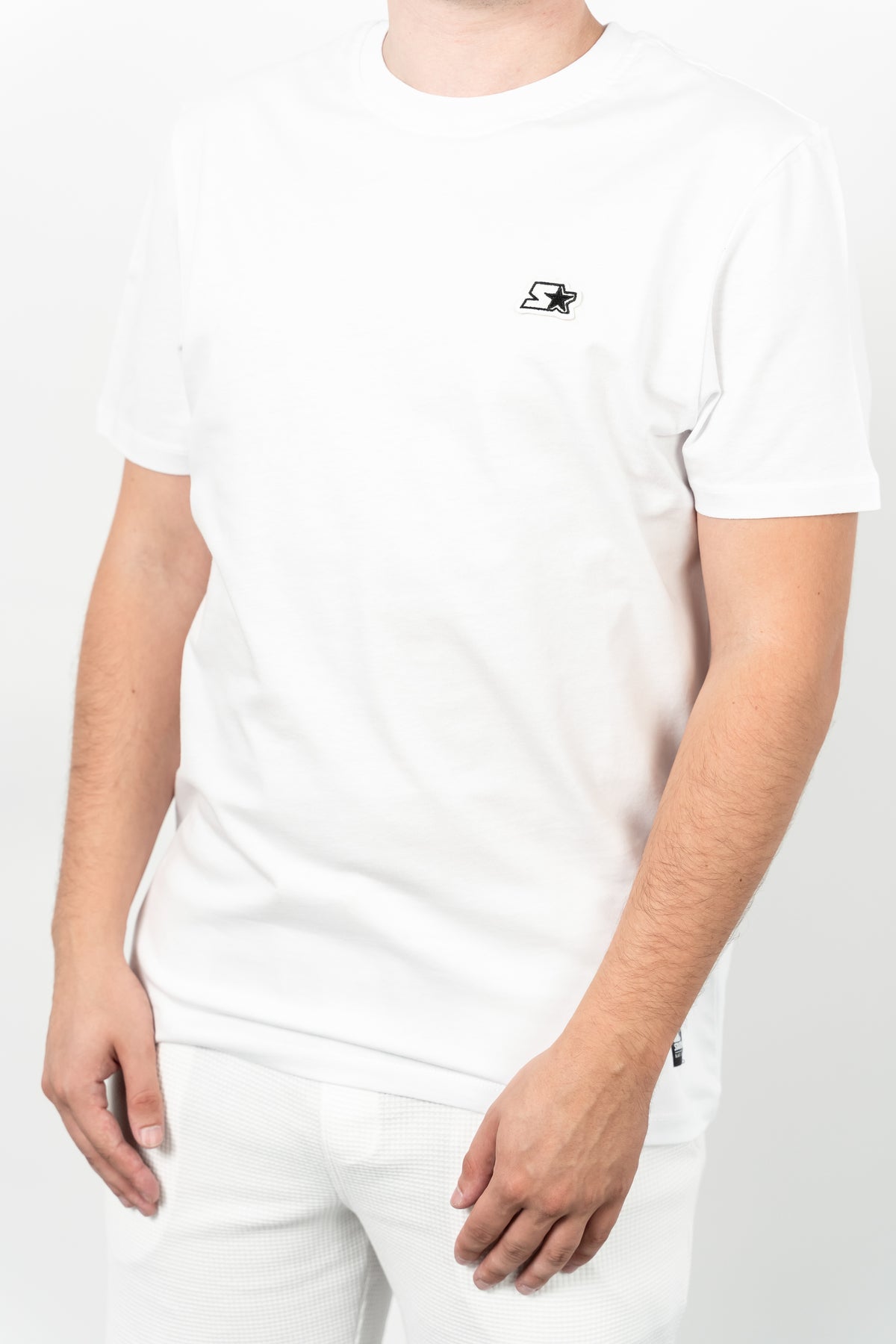 Starter, Tricou cu decolteu la baza gatului, logo discret, regular fit, WARREN, Alb