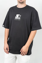 Starter, Tricou cu decolteu la baza gatului, imprimeu cu logo, HAMPTONS, Gri