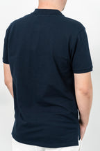 Les Canards, Tricou cu guler, detaliu cu logo brodat, regular fit, LAKES, Bleumarin