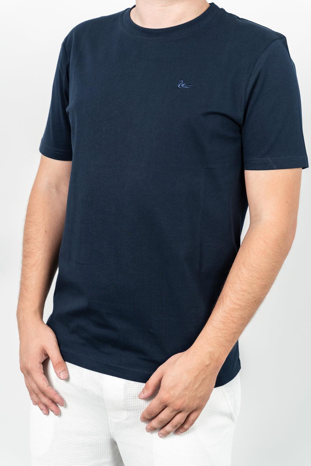 Les Canards, Tricou cu decolteu la baza gatului, detaliu cu logo, regular fit, BASS, Bleumarin
