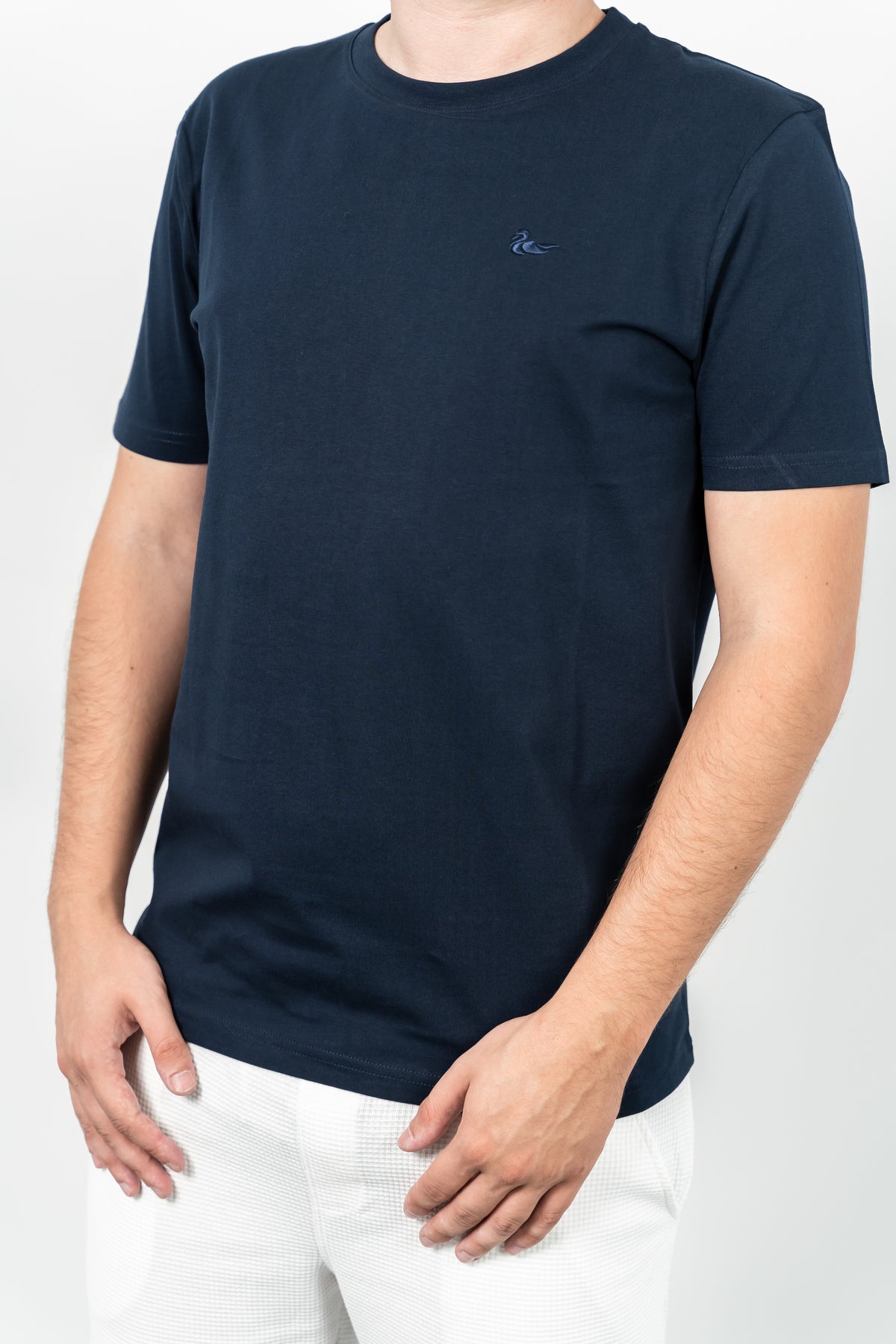 Les Canards, Tricou cu decolteu la baza gatului, detaliu cu logo, regular fit, BASS, Bleumarin