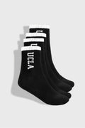 UCLA Set doua perechi de sosete din bumbac, unisex,  Negru, JULIO