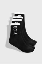 UCLA Set doua perechi de sosete din bumbac, unisex,  Negru, JULIO