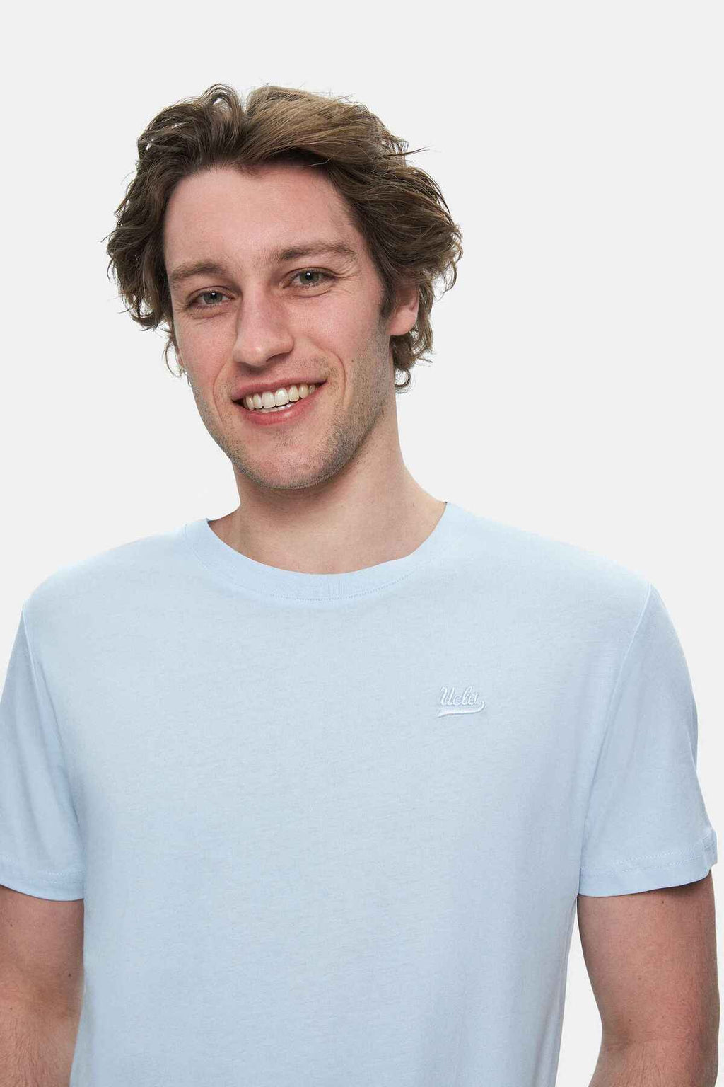 UCLA Tricou cu decolteu la baza gatului, imprimeu cu logo, regular fit, SKYWAY, HARPER