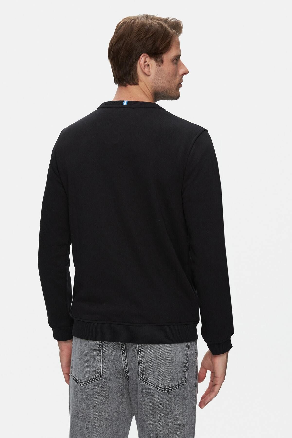 UCLA Bluza cu decolteu la baza gatului, regular fit, imprimeu cu logo, Negru, SUERTE
