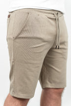 RWB, Pantaloni scurti cu snur si elastic in talie, buzunare laterale, regular fit, RICO, Bej