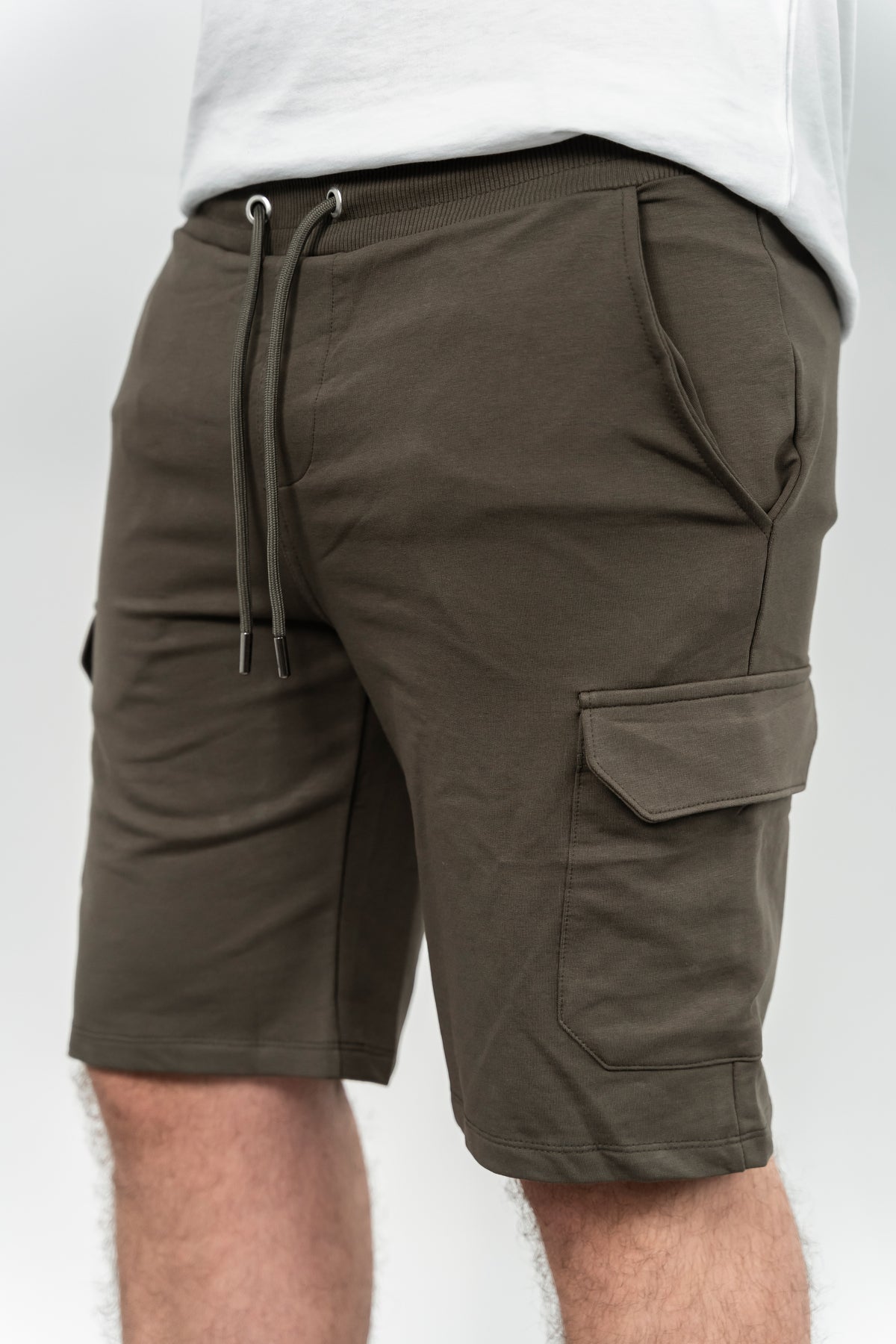 RWB, Pantaloni scurti cu snur si elastic in talie, buzunare laterale, regular fit, RIO, Kaki