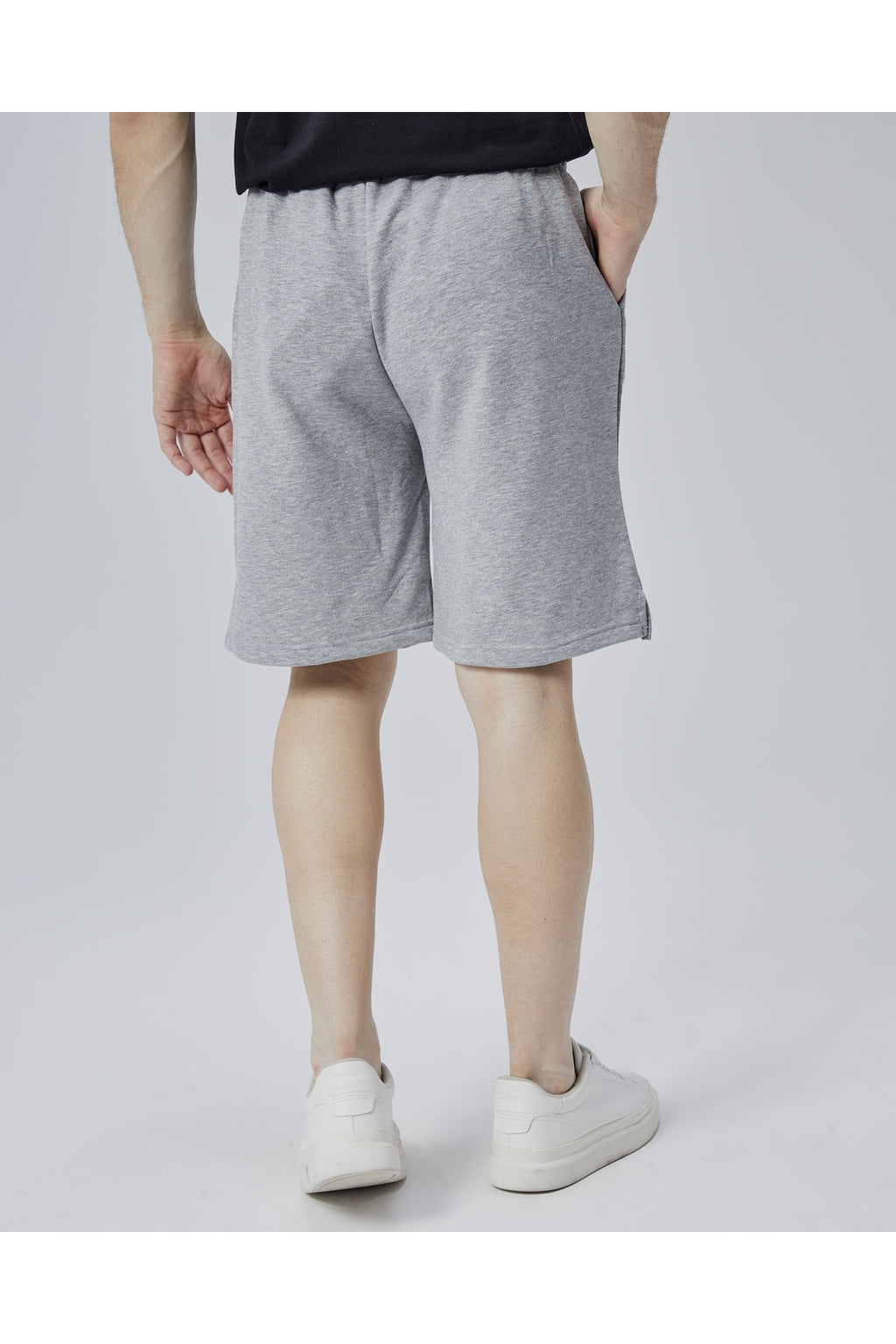 Starter, Pantaloni scurti cu elastic si snur in talie, buzunare laterale, logo discret, regular fit, ASHER, Gri