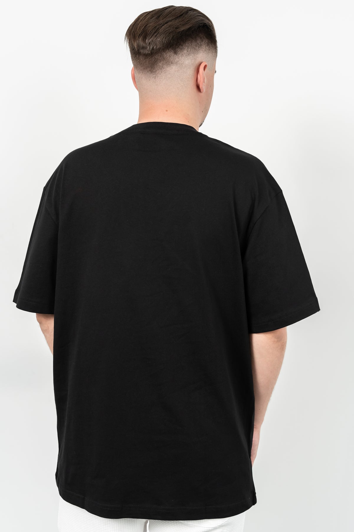 Starter, Tricou cu decolteu la baza gatului, imprimeu cu logo, HAMPTONS, Negru