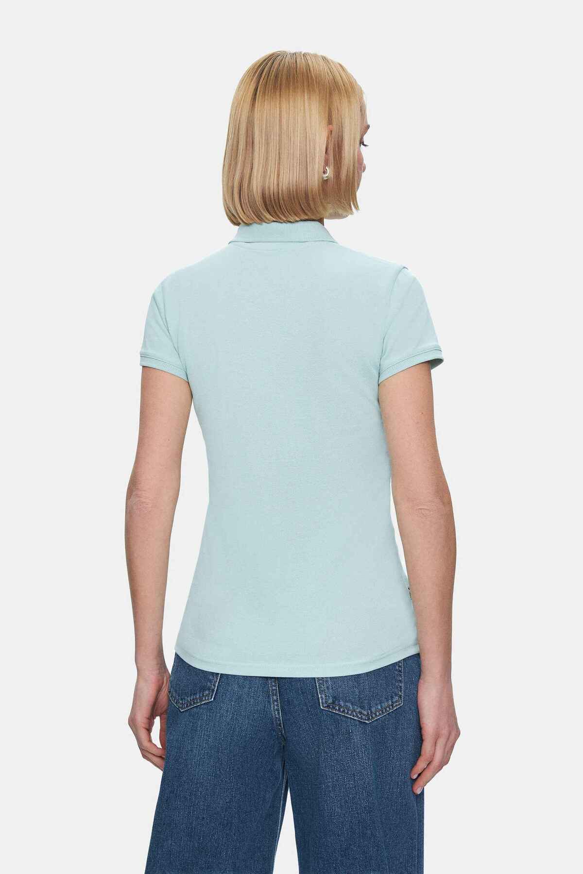 UCLA Tricou cu decolteu la baza gatului, imprimeu cu logo, regular fit, Verde, SHAVER
