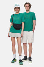UCLA Tricou cu decolteu la baza gatului, imprimeu cu logo, regular fit, Verde, CULVER