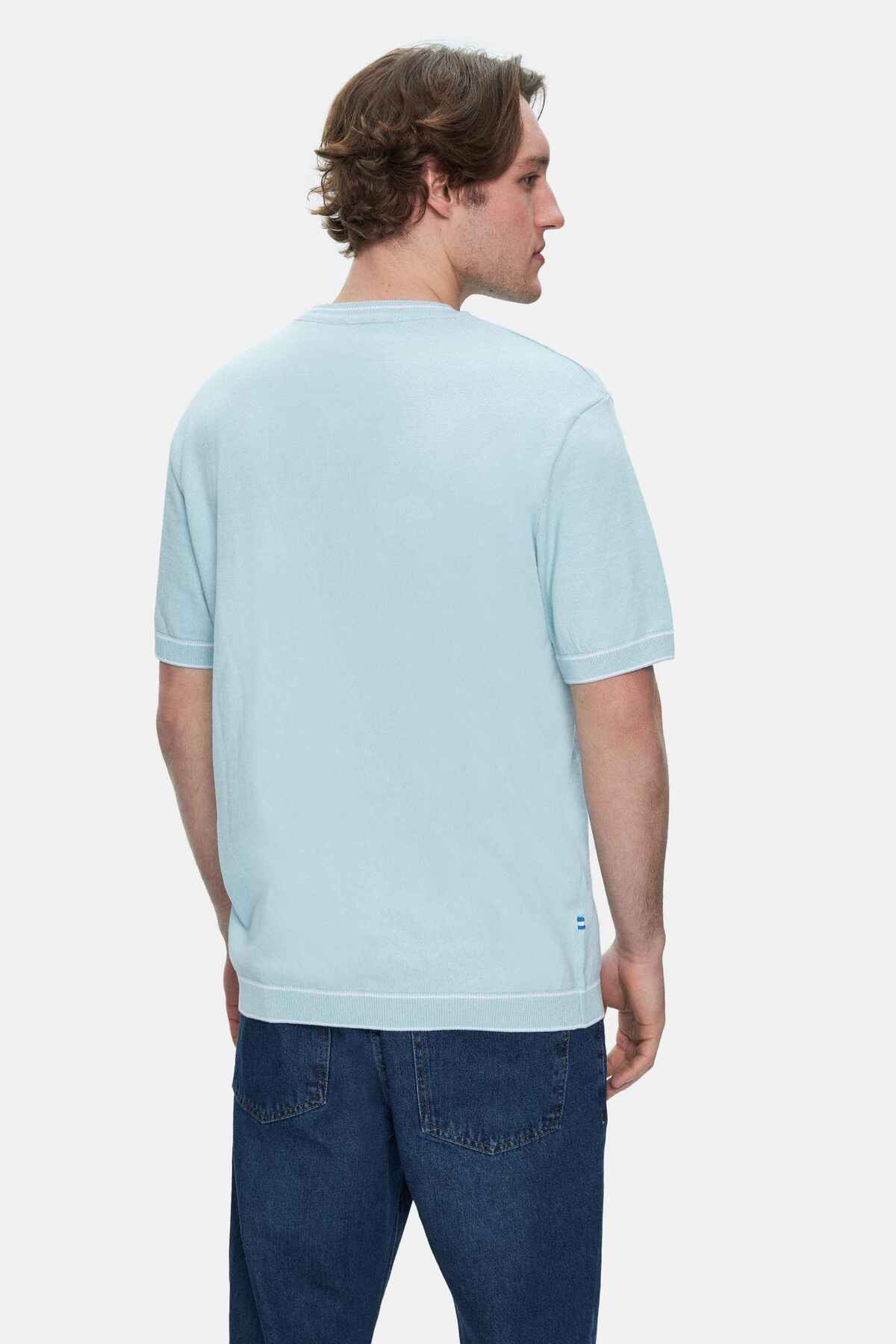 UCLA Tricou cu decolteu la baza gatului, imprimeu cu logo, regular fit, SKYWAY, FARED