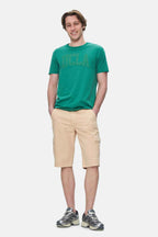 UCLA Tricou cu decolteu la baza gatului, imprimeu cu logo, regular fit, Verde, CULVER