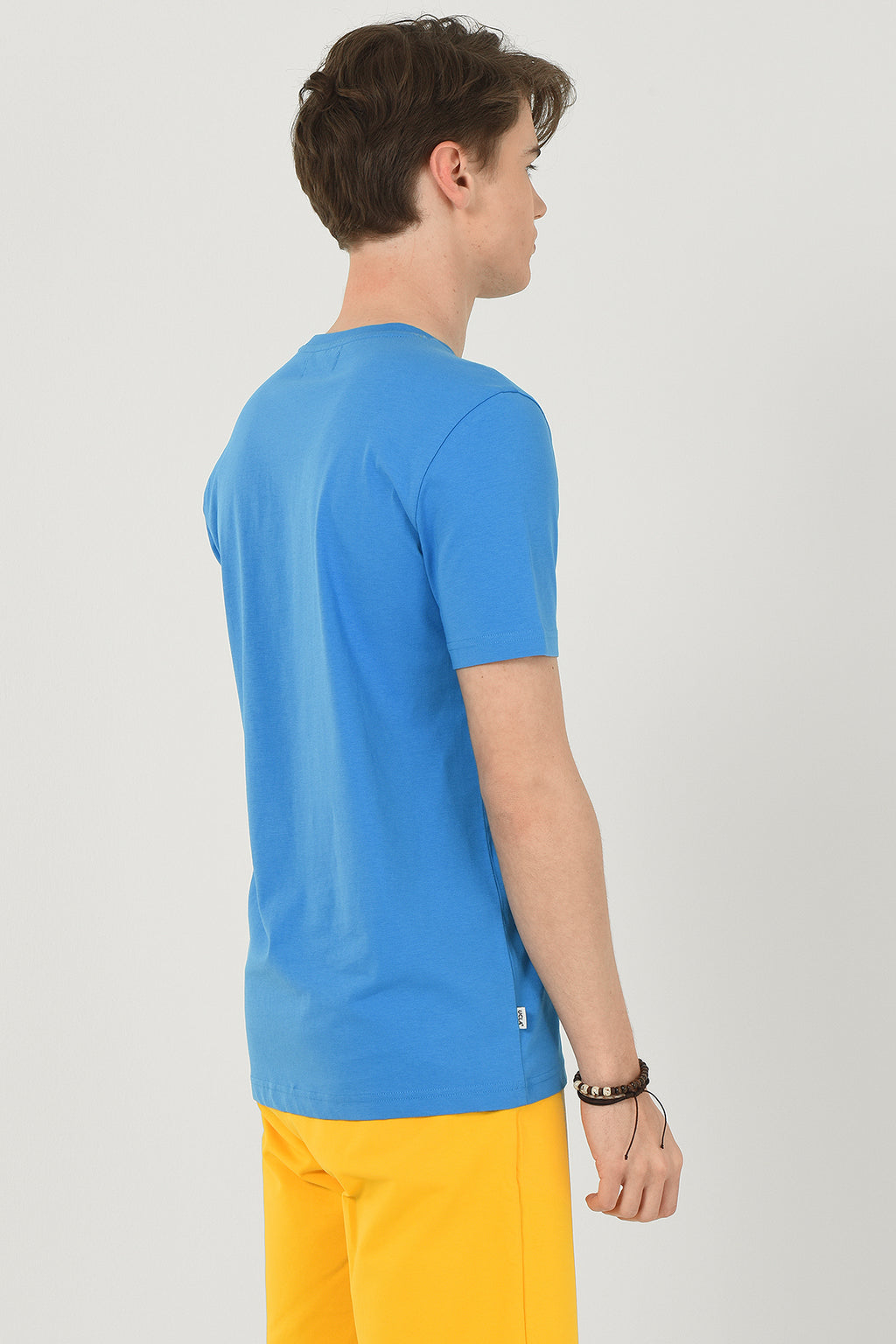 UCLA Tricou cu decolteu la baza gatului, imprimeu cu logo, regular fit, Albastru, GAYLEY