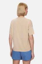 UCLA Tricou cu decolteu la baza gatului, imprimeu cu logo, regular fit, Bej, KENZIE