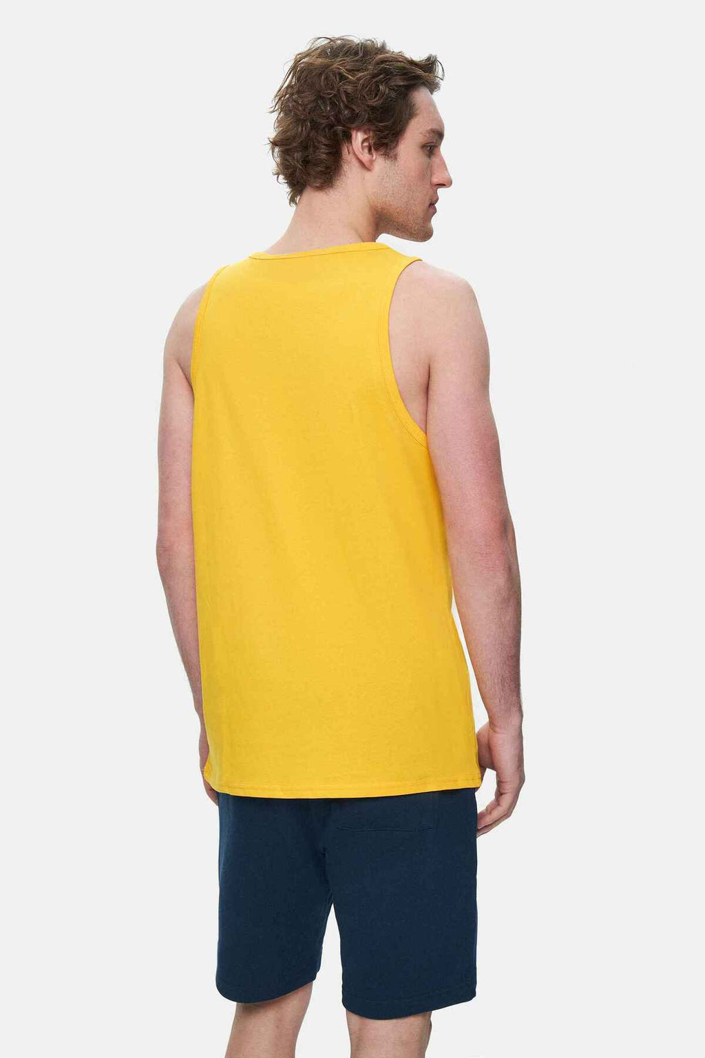 UCLA Tricou cu decolteu la baza gatului, imprimeu cu logo, regular fit, Galben, PEBBLE
