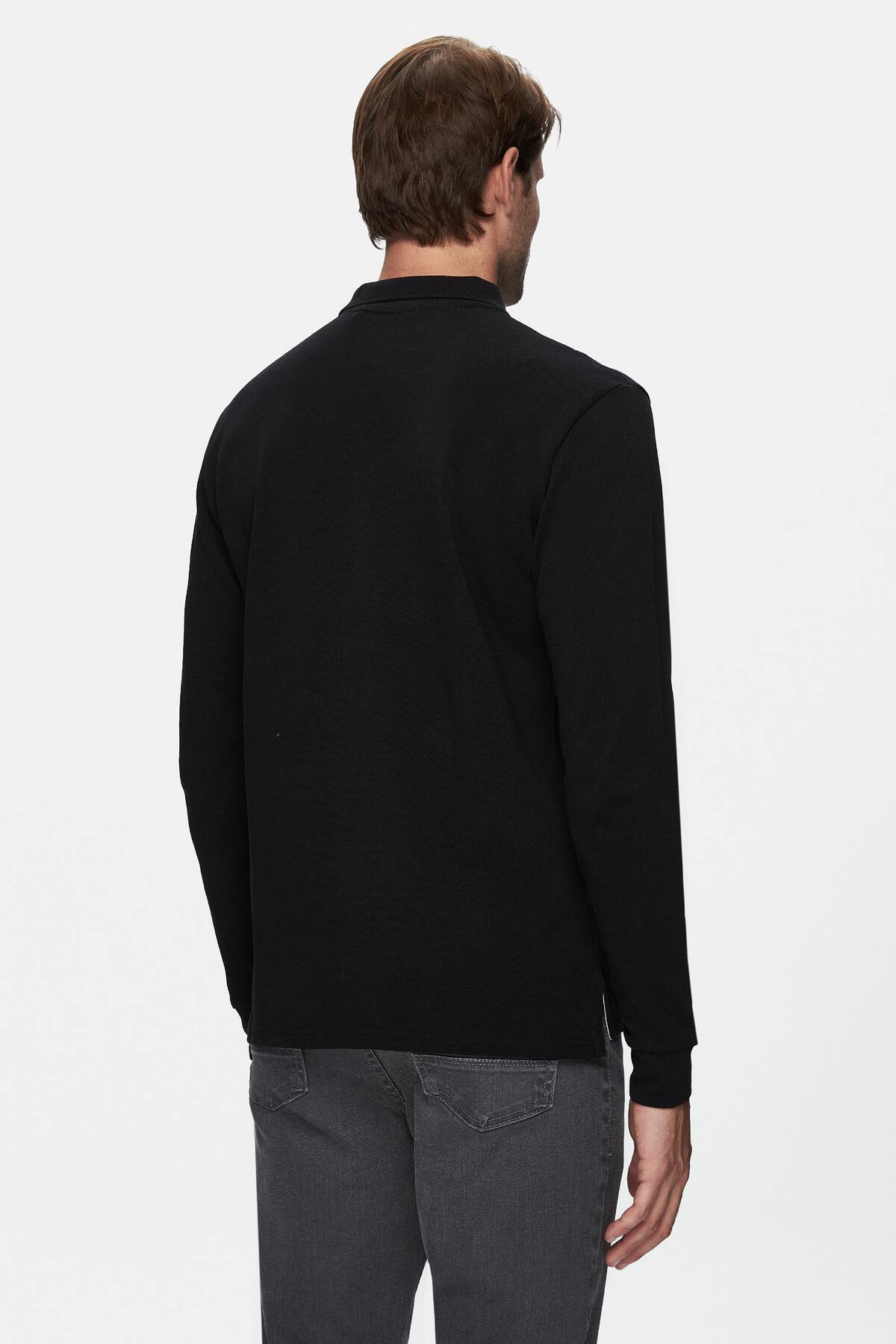 UCLA Bluza cu decolteu la baza gatului, regular fit, imprimeu cu logo, Negru, MAXWELL