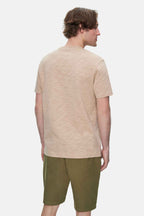 UCLA Tricou cu decolteu la baza gatului, imprimeu cu logo, regular fit, Bej, CALEB