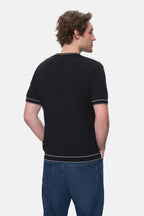 UCLA Tricou cu decolteu la baza gatului, imprimeu cu logo, regular fit, Negru, FARED