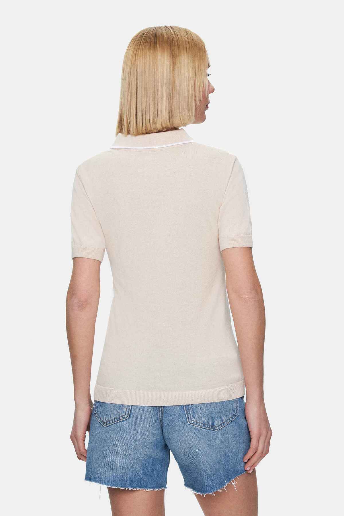 UCLA Tricou cu decolteu la baza gatului, imprimeu cu logo, regular fit, Alb, SASHA