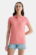 UCLA Tricou cu decolteu la baza gatului, imprimeu cu logo, regular fit, Roz, SHAVER