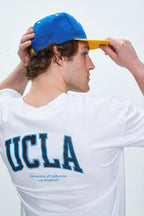 UCLA Tricou cu decolteu la baza gatului, imprimeu cu logo, regular fit, Alb, SINCLAIR