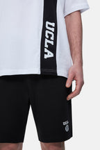 UCLA Tricou cu decolteu la baza gatului, imprimeu cu logo, regular fit, Alb, KEITH