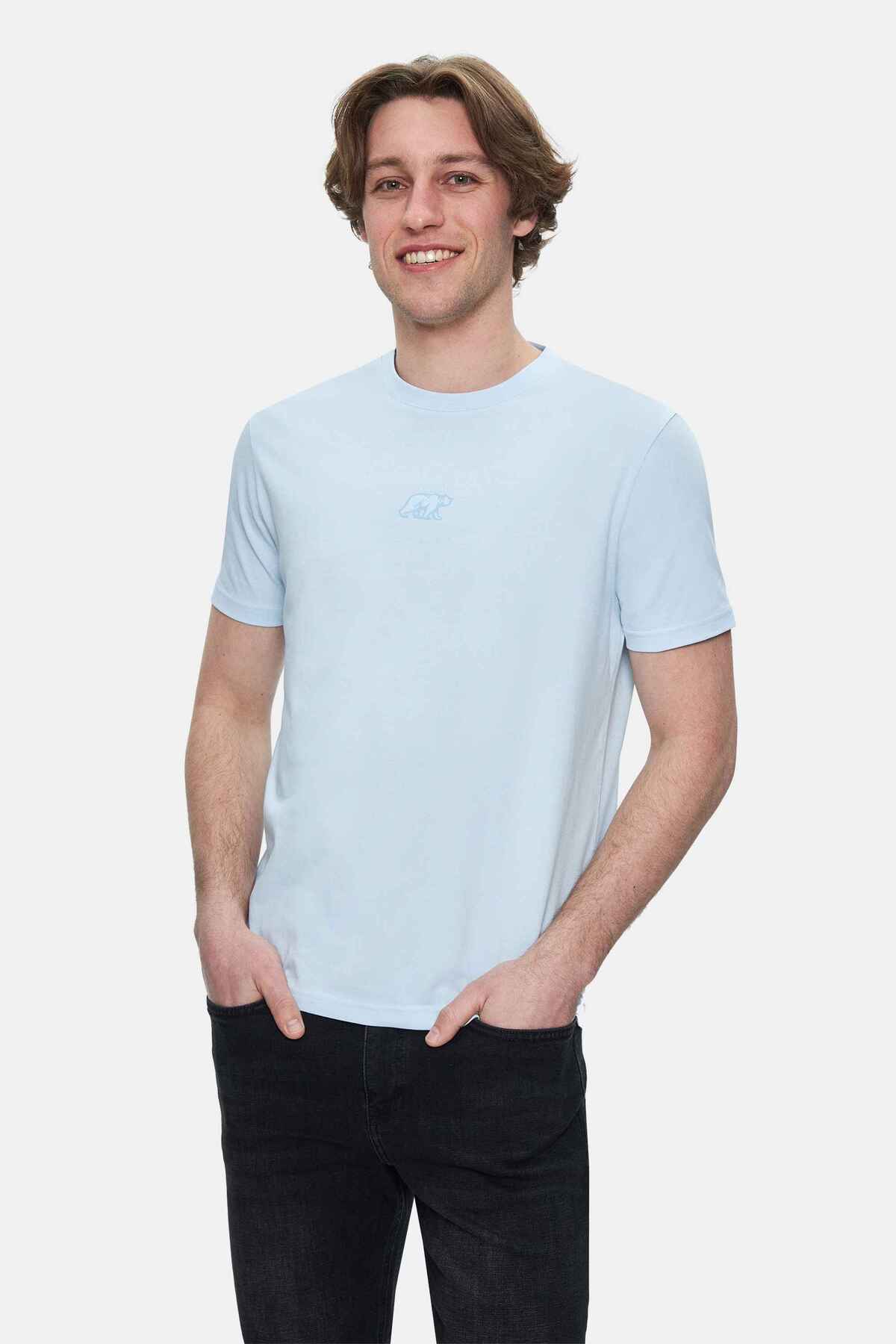 UCLA Tricou cu decolteu la baza gatului, imprimeu cu logo, regular fit, SKYWAY, FABIO