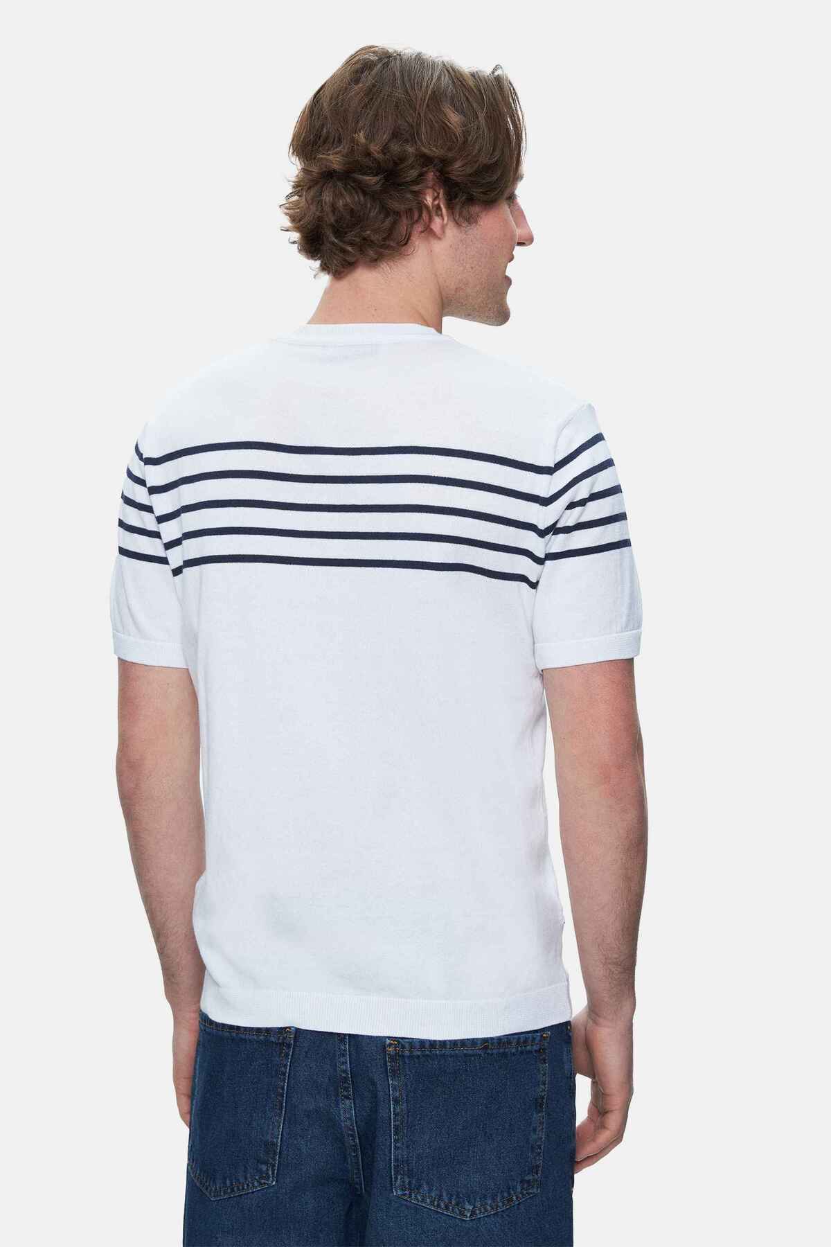 UCLA Tricou cu decolteu la baza gatului, imprimeu cu logo, regular fit, Alb, KENDRICK