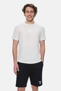 UCLA Tricou cu decolteu la baza gatului, imprimeu cu logo, regular fit, Alb, FABIO