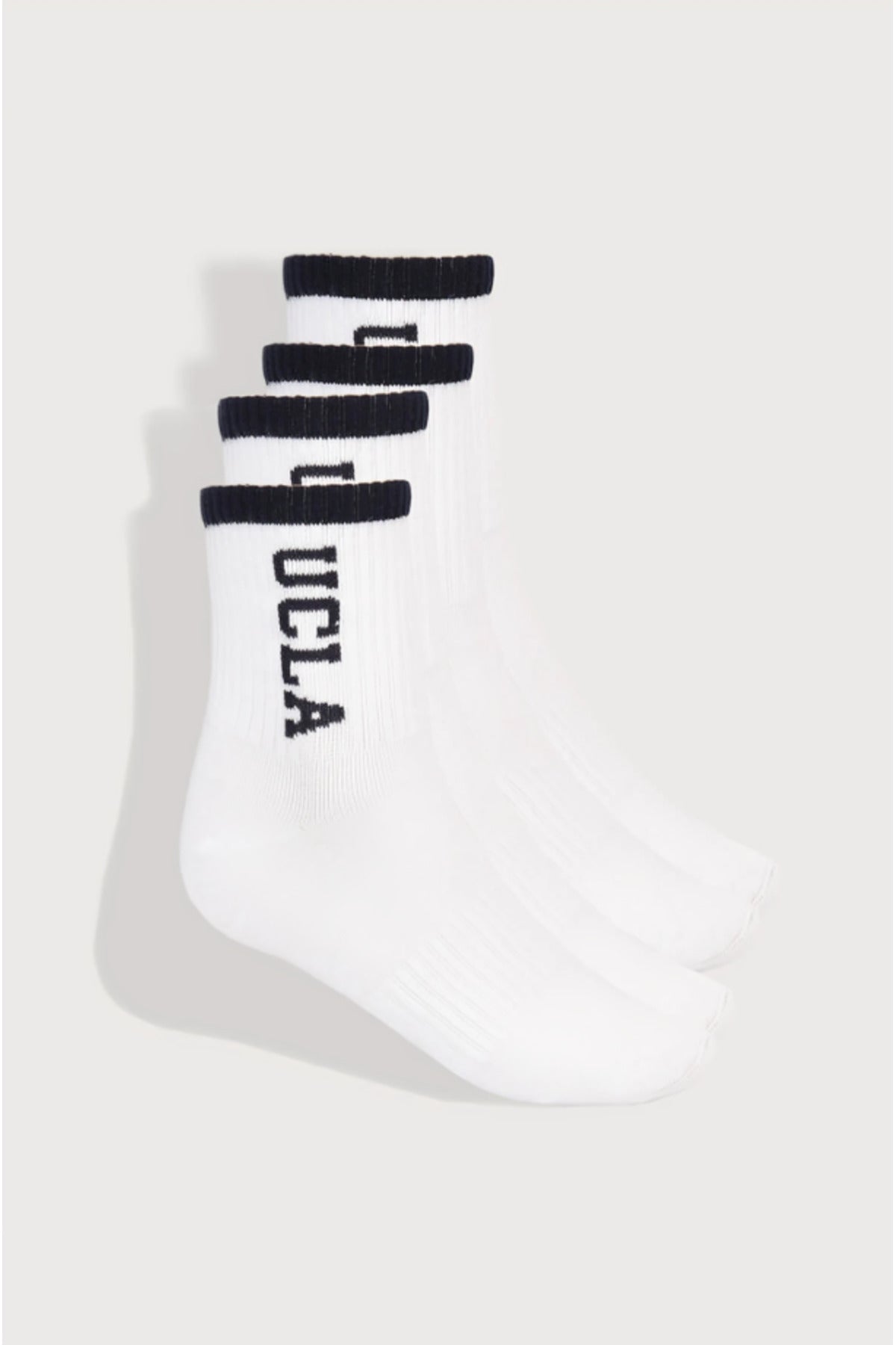 UCLA Set doua perechi de sosete din bumbac, unisex,  Alb, JULIO