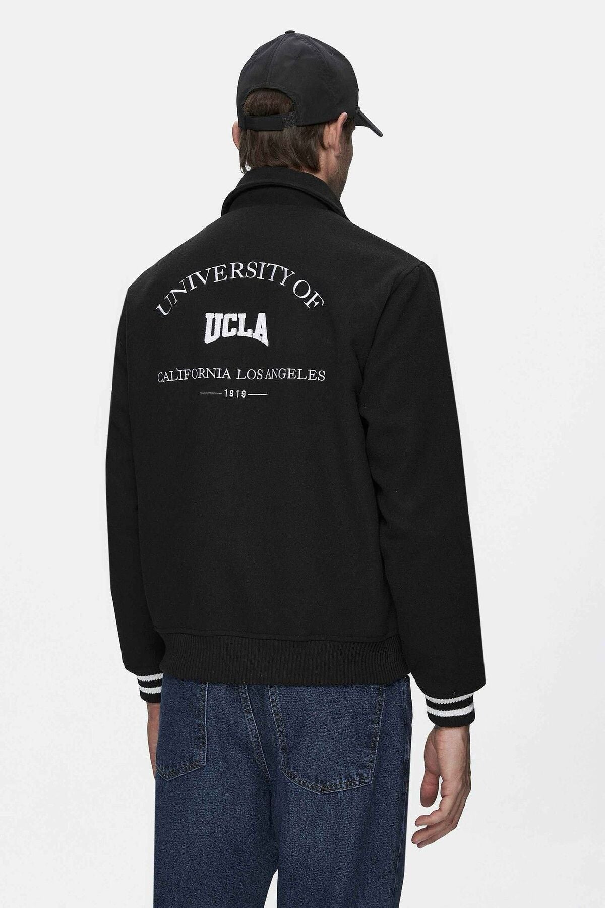 UCLA Geaca cu vatelina, fermoar metalic, buzunare laterale, Negru, KEANE