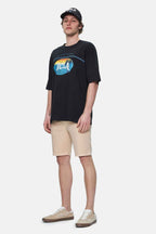 UCLA Tricou cu decolteu la baza gatului, imprimeu cu logo, regular fit, Negru, AIRE