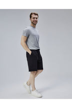 Starter, Pantaloni scurti cu elastic si snur in talie, buzunare laterale, logo discret, regular fit, ASHER, Negru