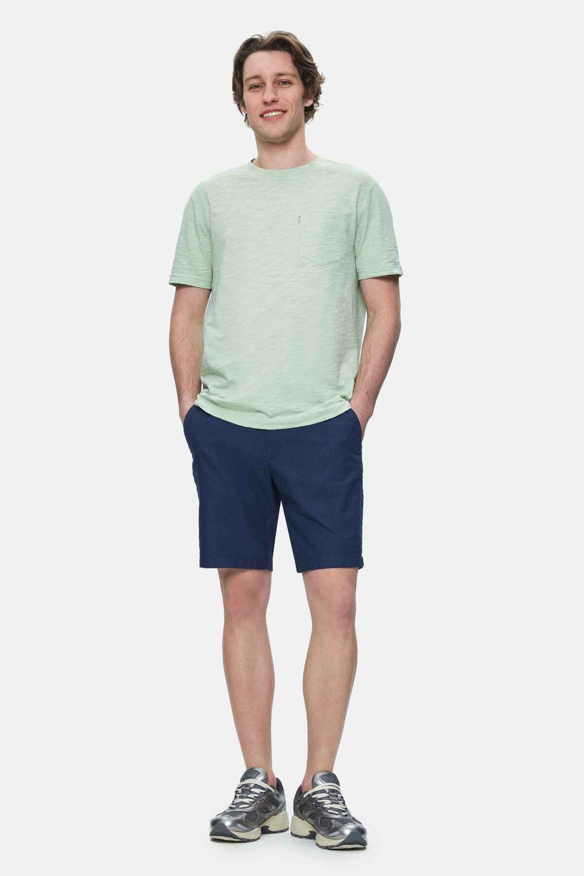 UCLA Tricou cu decolteu la baza gatului, imprimeu cu logo, regular fit, Verde inchis, CALEB