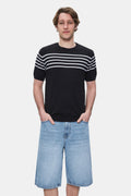 UCLA Tricou cu decolteu la baza gatului, imprimeu cu logo, regular fit, Negru, KENDRICK