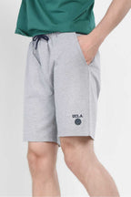 UCLA Pantaloni scurti cu snur si banda elastica in talie, buzunare laterale si imprimeu cu logo discret, Gri, FOWLER