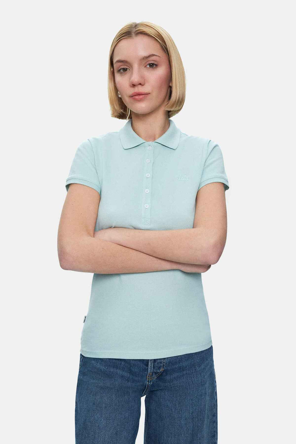 UCLA Tricou cu decolteu la baza gatului, imprimeu cu logo, regular fit, Verde, SHAVER