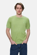 UCLA Tricou cu decolteu la baza gatului, imprimeu cu logo, regular fit, Verde inchis, FARED