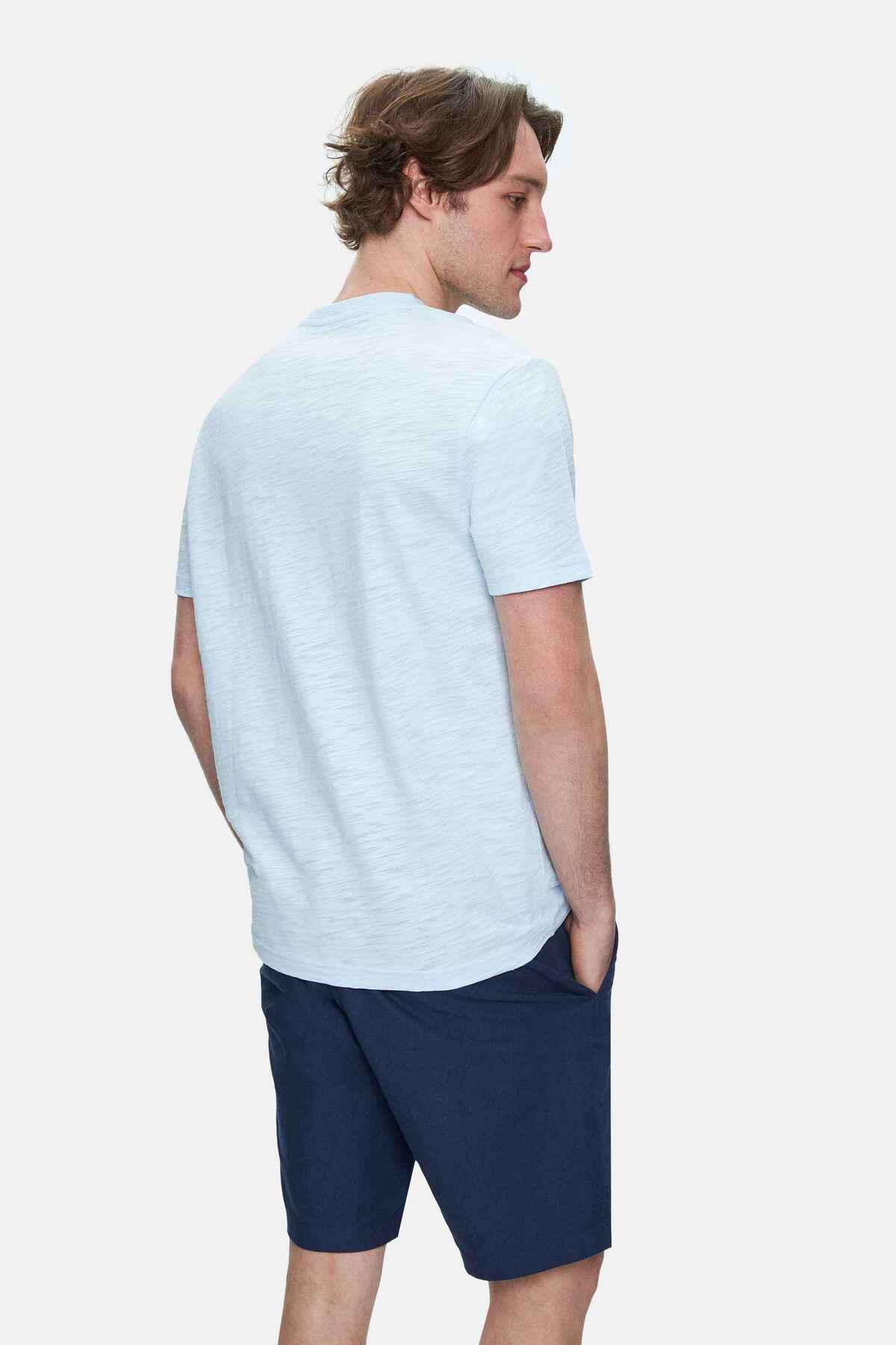 UCLA Tricou cu decolteu la baza gatului, imprimeu cu logo, regular fit, SKYWAY, CALEB