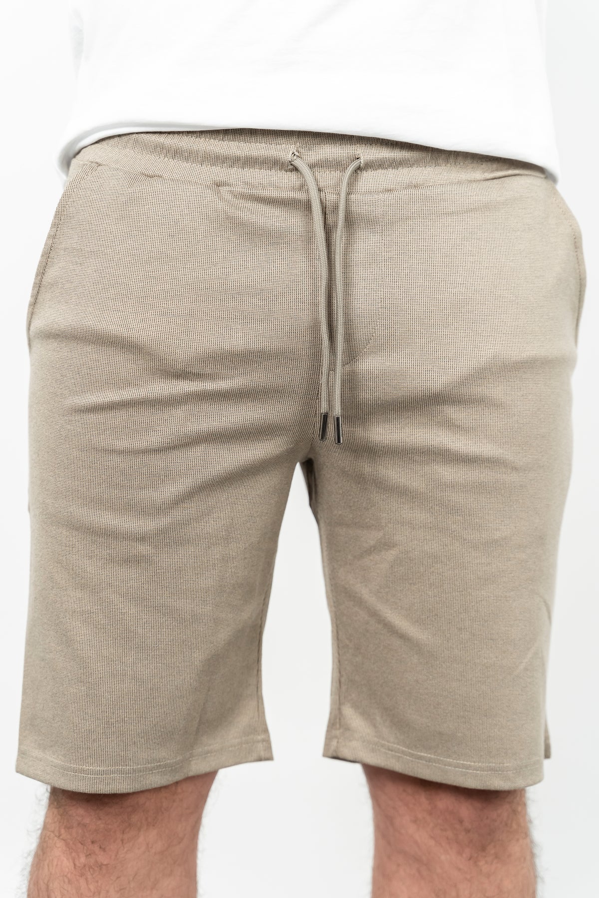 RWB, Pantaloni scurti cu snur si elastic in talie, buzunare laterale, regular fit, RICO, Bej