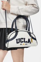UCLA Geanta de dama cross-body, cu logo brodat si fermoar,  Bleumarin, FRANCES
