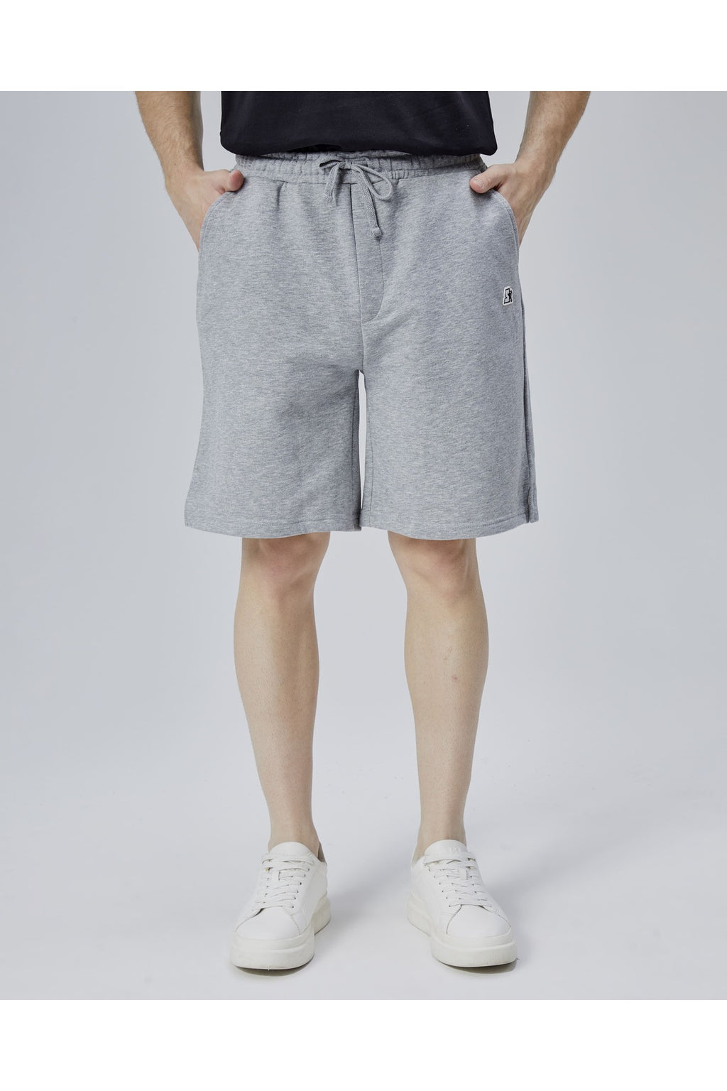 Starter, Pantaloni scurti cu elastic si snur in talie, buzunare laterale, logo discret, regular fit, ASHER, Gri