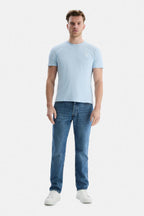 UCLA Tricou cu decolteu la baza gatului, imprimeu cu logo, regular fit, SKYWAY, BASS