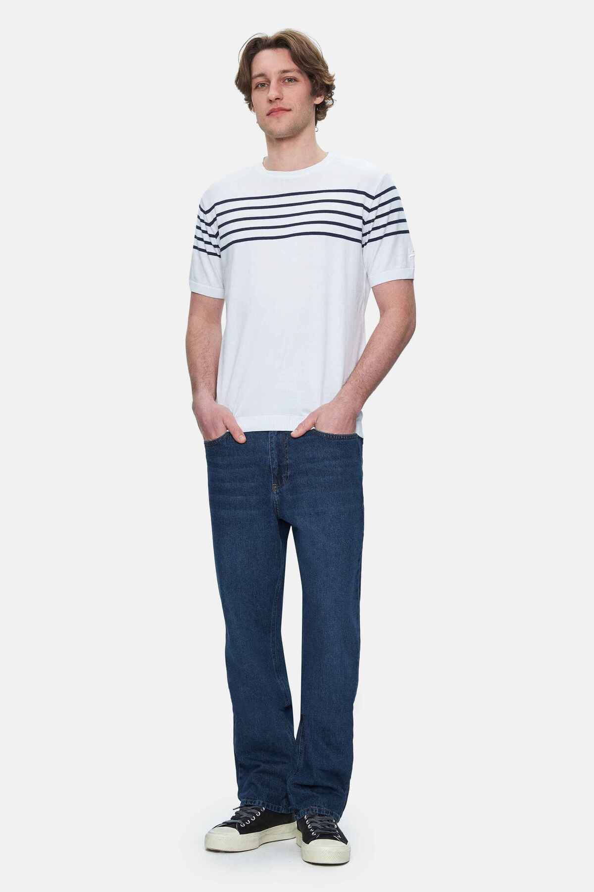 UCLA Tricou cu decolteu la baza gatului, imprimeu cu logo, regular fit, Alb, KENDRICK