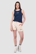 UCLA Pantaloni scurti cu snur si banda elastica in talie, buzunare laterale si imprimeu cu logo discret, CHALK, ROSA