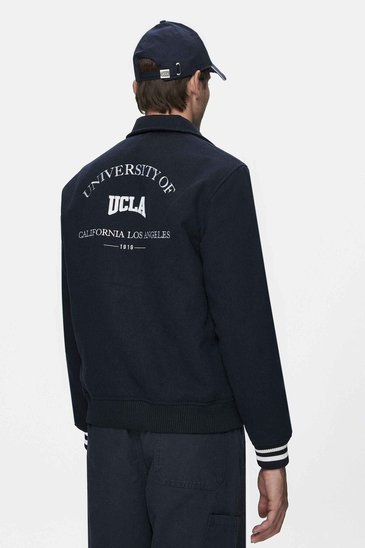 UCLA Geaca cu vatelina, fermoar metalic, buzunare laterale, Bleumarin, KEANE